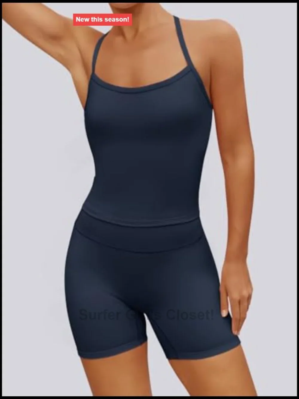 Buttery Soft 2 Piece Workout Set Padded Tank Top and High Waist Biker Shorts